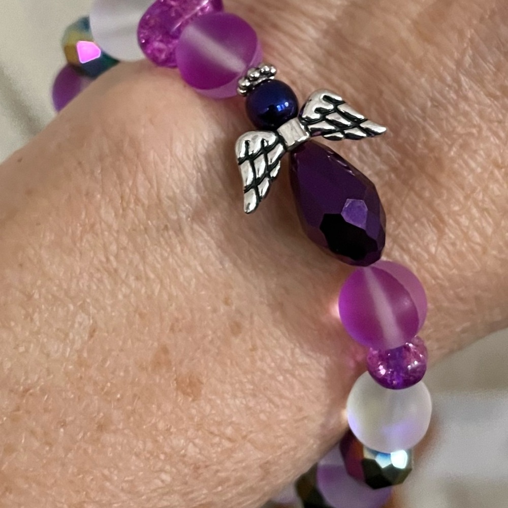 Purple Angel Stretch Bracelet One of a Kind!
